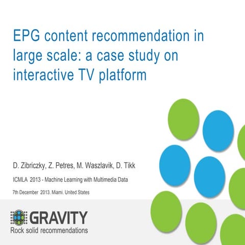 EPG content recommendation in large scale: a case study on interactive TV platform