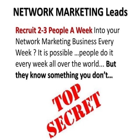 Mlm Network Marketing- The Fastest Way to Get Leads & Grow MLM