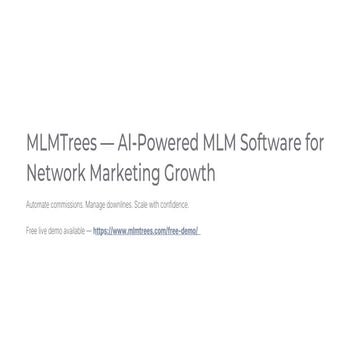 MLMTrees — AI-Powered MLM Software for Network Marketing Growth | PDF