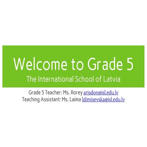 Grade 5 Parent BBQ Slideshow