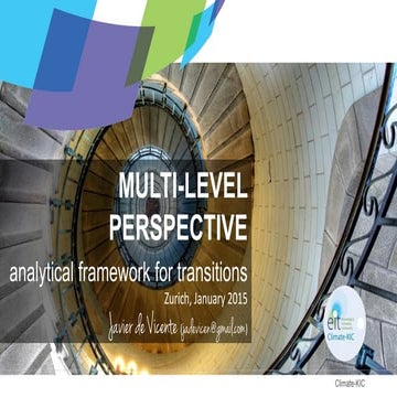 Socio-Tehnical Innovation. Multi-Level Perspective an analytical framework for Transitions