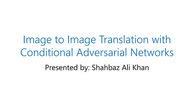 Image-to-Image Translation pix2pix
