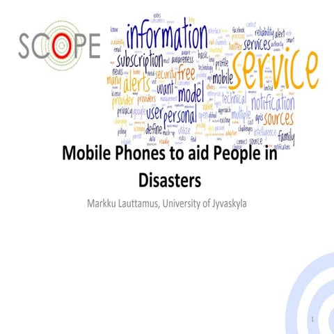 Mobile Phones to aid People in Disasters