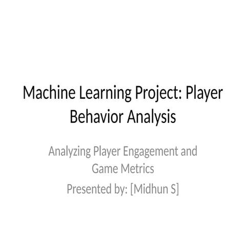 Machine Learning for Player Behavior Analysis and Engagement Prediction ...