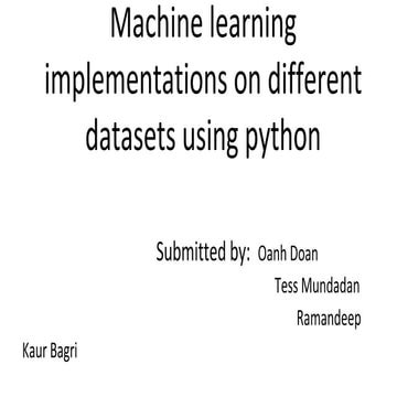 Machine Learning project presentation | PPTX