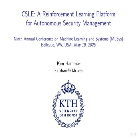 CSLE: A Reinforcement Learning Platform for Autonomous Security ...