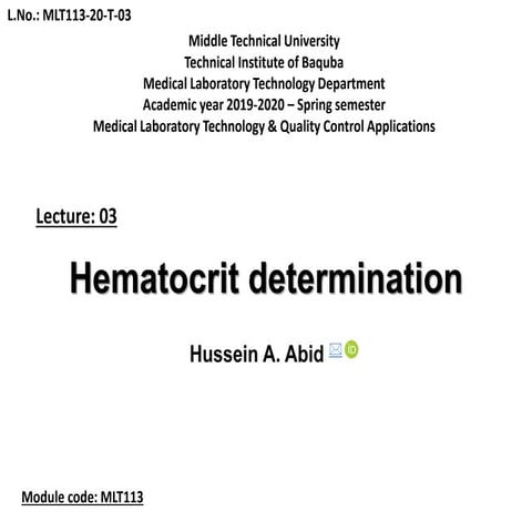 Hematocrit determination