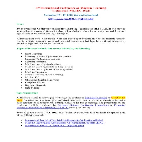 6th International Conference on Machine Learning Techniques (MLTEC 2025 ...