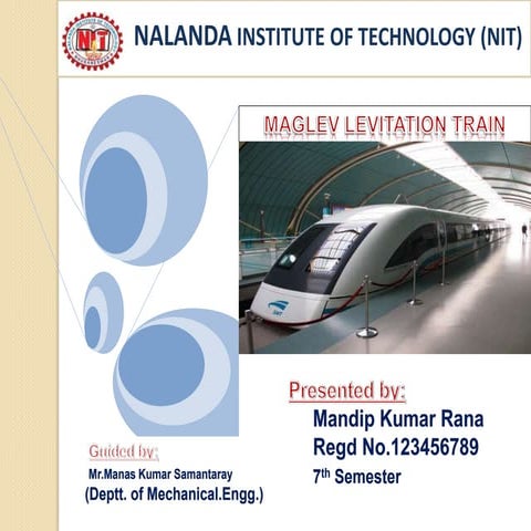 Maglev Levitation Train (MLT),Seminar ppt