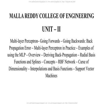 Machine learning notes for B Teach 3 rd students