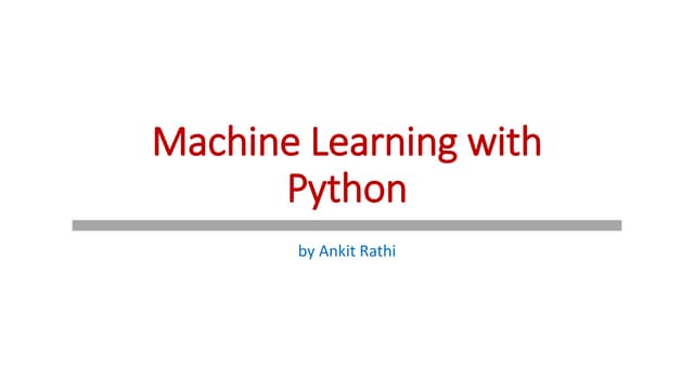 Machine Learning with Python