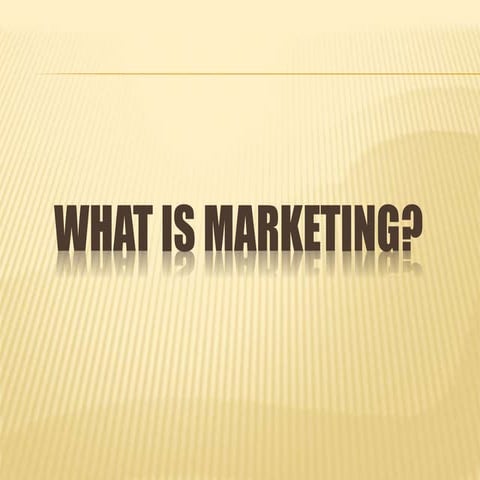 Marketing Management - Basics