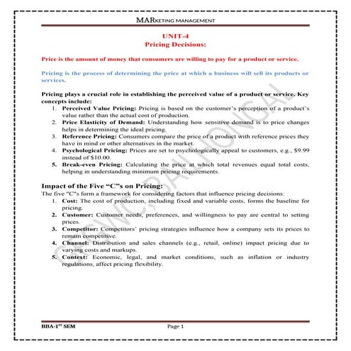 Comprehensive Guide to Pricing and Distribution Decisions in Marketing ...