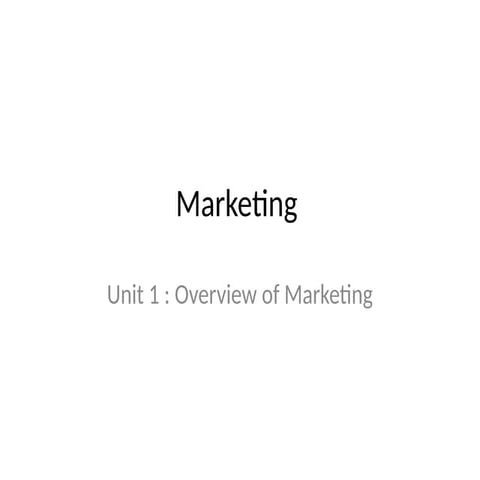 Marketing Management Notes Philip Kotler | PPTX
