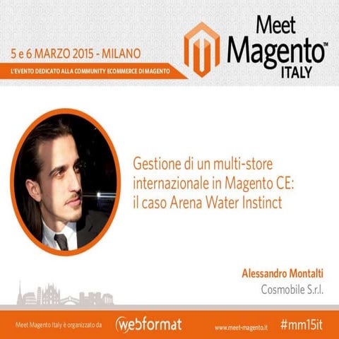Meet Magento 2015 Italy, Montalti - "Gestione di un multi-store internazionale: Il caso Arena Water Instinct"