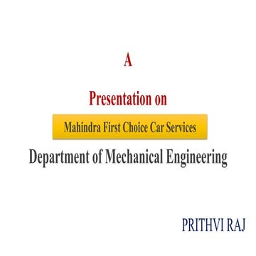 Mahindra & Mahindra training report.