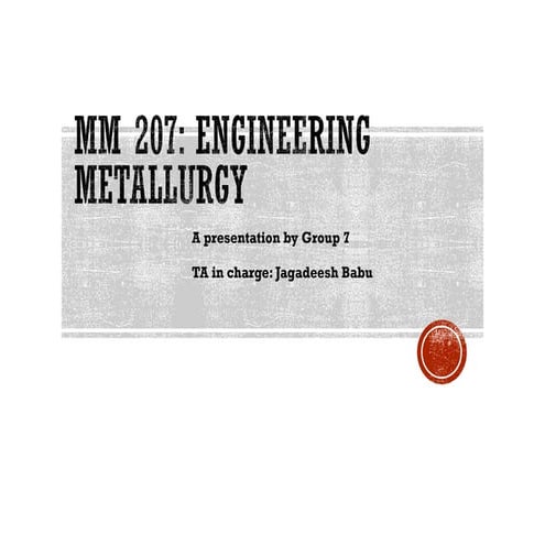 Introduction to Mechanical Metallurgy (Our course project)