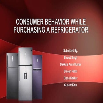Market Research on the buying behavior of customers towards refrigerators 