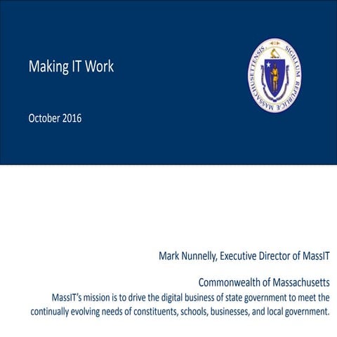 MassIT: Activating IT Resources at the State Level