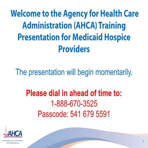 SMMC Managed Medical Assistance (MMA) Provider Webinar:  Hospice Providers