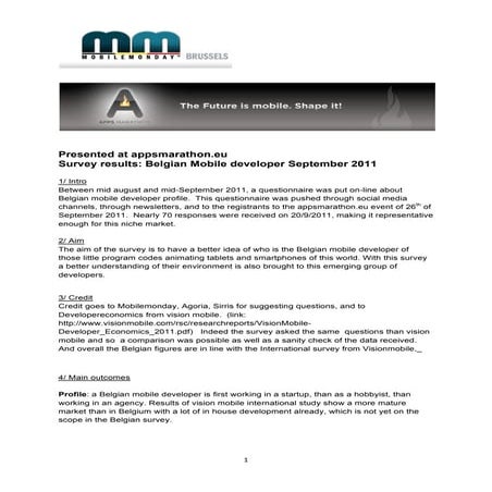 Mobile Monday: Background Notes Appsmarathon Study