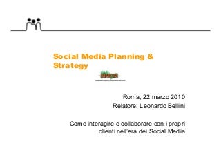 Social Media Planning & strategy