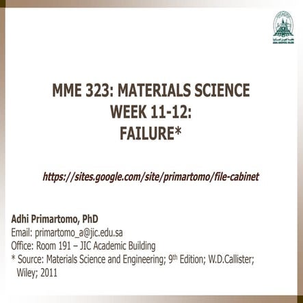 Mme 323 materials science   week 11-12 - failure