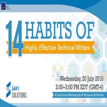 14 Habits of Highly Effective Technical Writers