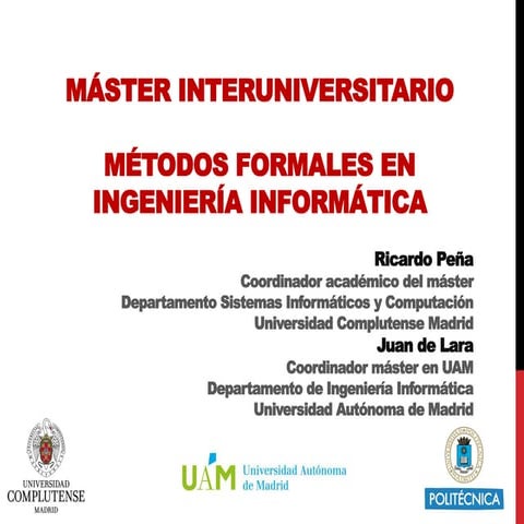 Máster en Métodos Formales en Ingeniería Informática