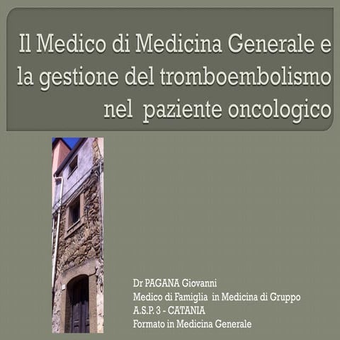 Mmg e tromboembolismo nel malato oncologico