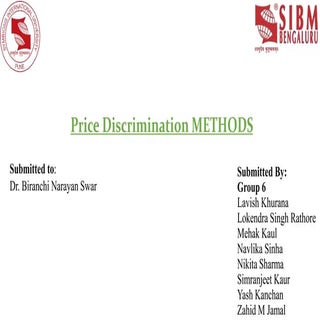 Price Discrimination Methods