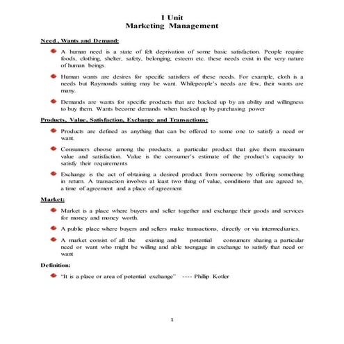 MARKETING MANAGEMENT MATERIAL