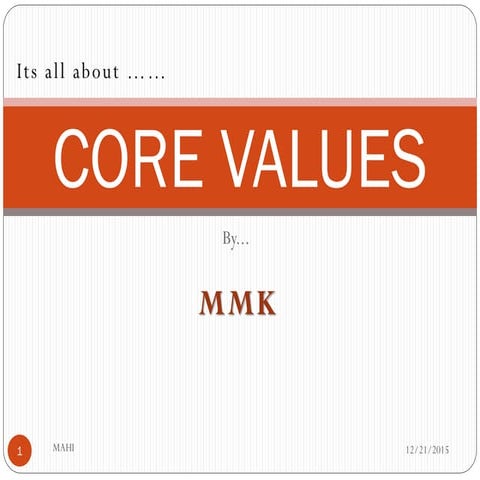 MMK Core Values and Work Ethics / Integrity / Healthy Management / Great Leader