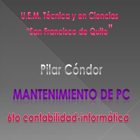 MANTENIMIEMTO DE COMPUTADORAS