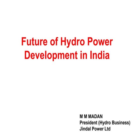 Future of Hydro Power Development in India