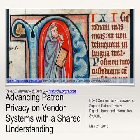 Advancing Patron Privacy on Vendor Systems with a Shared Understanding