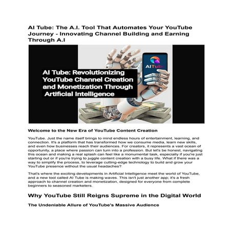 AI Tube: The A.I. Tool That Automates Your YouTube Journey - Innovating Chann...