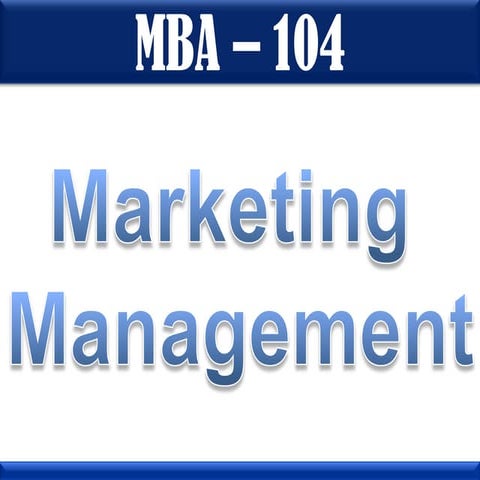 Marketing Management (Module 1)