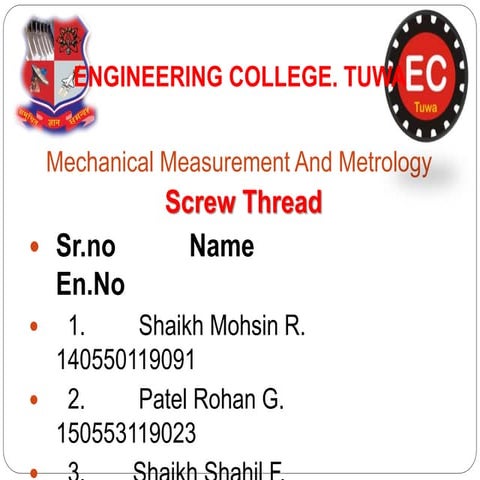 Mmm screw thread mrsr