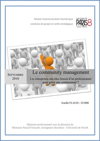 Mémoire Master 2 - Community management les entreprises ont-elles besoin Les ...