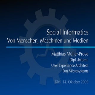 Social Informatics. Von Menschen, M...