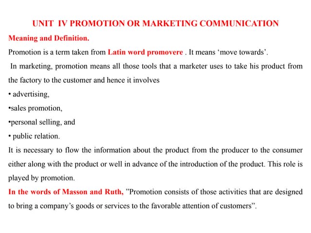 Marketing Management Unit 4