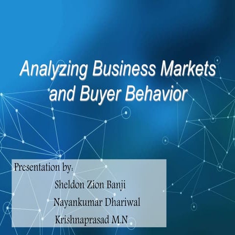Analysing Business Markets