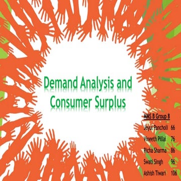 Demand Analysis and Consumer Surplus