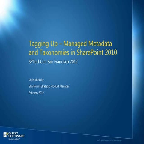 Tagging Up - MMS and Taxonomy In SharePoint 2010