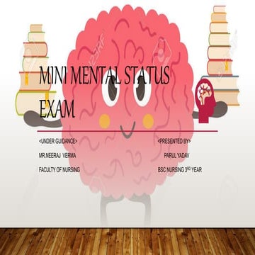 Mini mental state examination for 3rd year