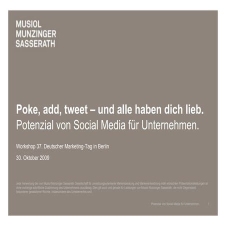 Social Media-Workshop Deutscher Marketing Tag 2009