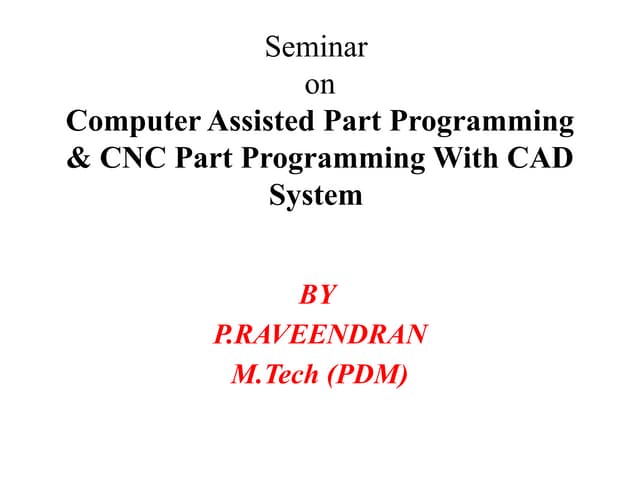 MMT final CNC part programming mechanical engineering | PPT