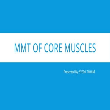 MANUAL MUSCLE TESTING OF CORE MUSCLES (abdominals)