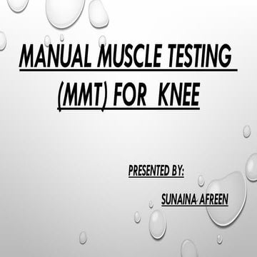 Manual Muscle Testing Of the Knee Joints